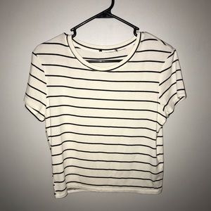 White Black striped T-shirt